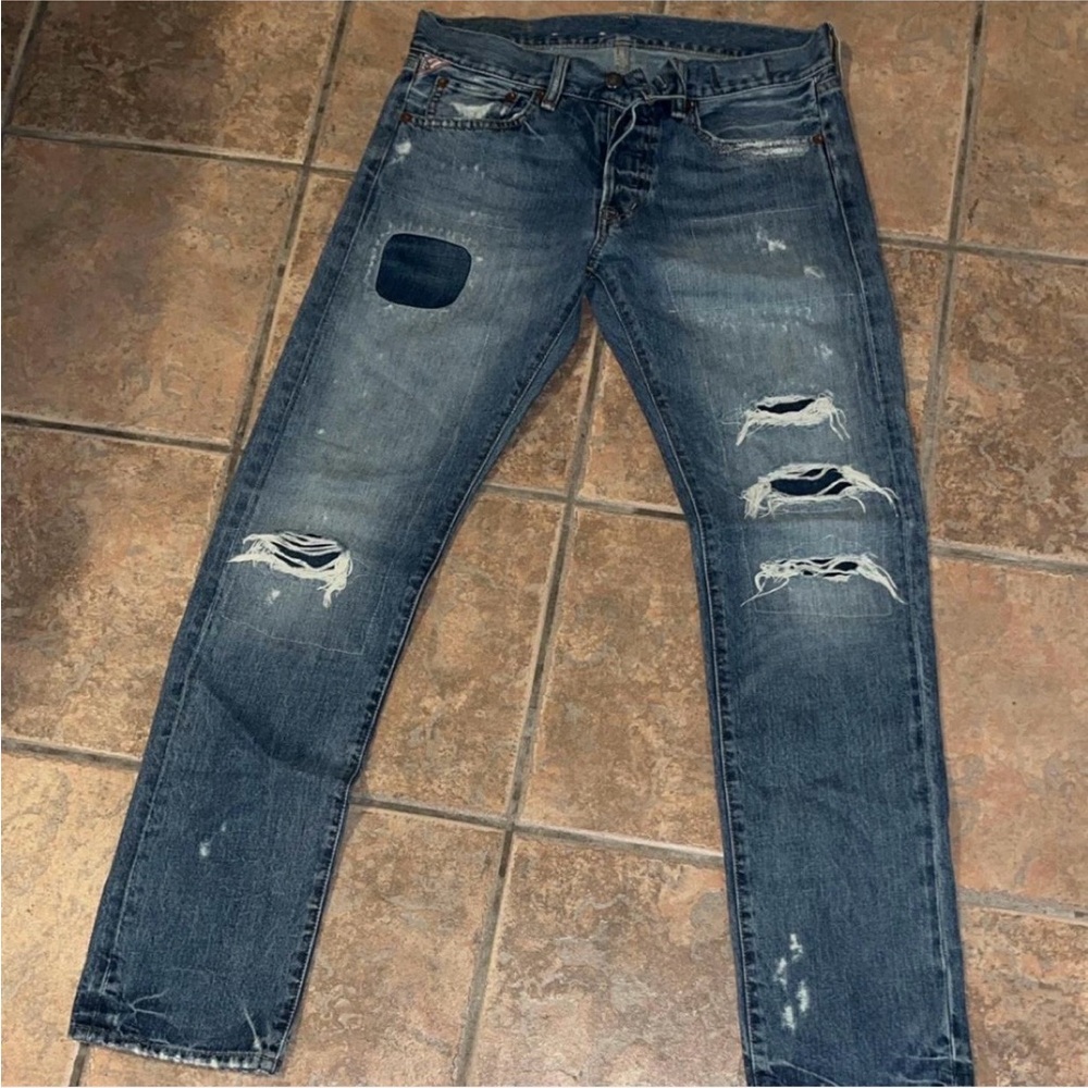 Men's Vintage Distressed Denim supply jeans by Ralph Lauren 30x32